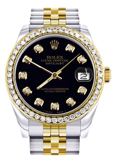 black rolex watches with diamonds|rolex diamond bezel prices.